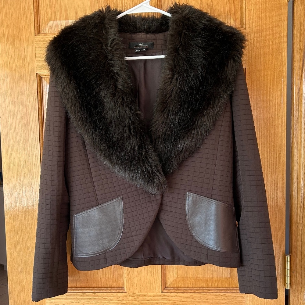 ID Collection Brown Quilted Coat Size 10